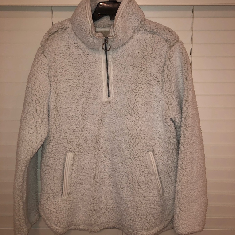 Cozy Sherpa Off-White Sherpa Pullover